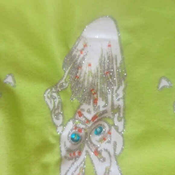 -Hippie Theme Green T-Shirt Girl XXL - Picture 3 of 3